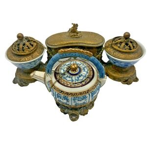 Nini Blue & White Vintage Miniature Porcelain Tea Set Chinoiserie Inspired